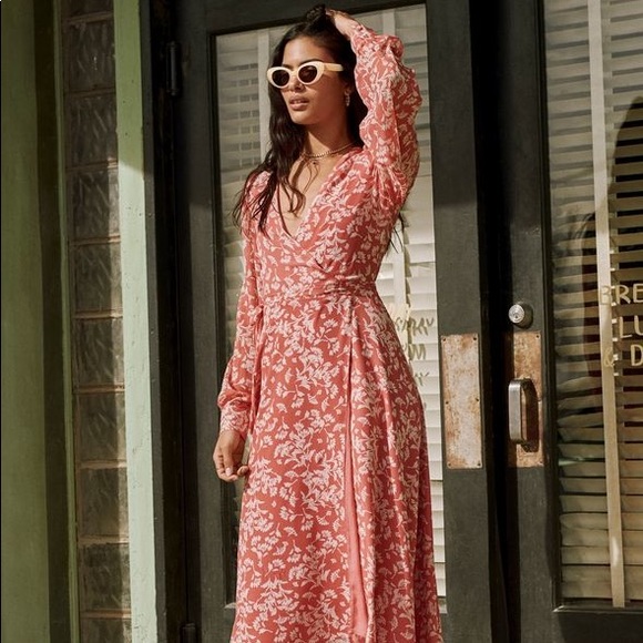 SOLD β Long Sleeve Wrap Maxi Dress - Picture 2 of 7